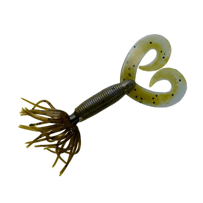 Smith Yamamoto Baits Flappin' Grub Double Tail 2.5 inch 700-297 Blue Claw/Green Pumpkin