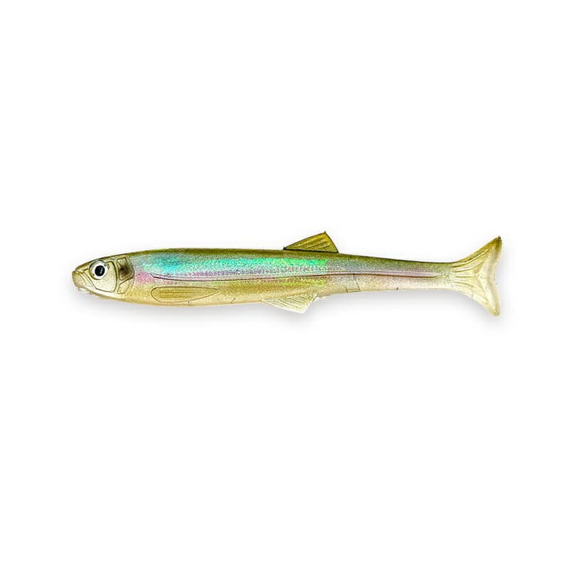 Imakatsu Worm Huddle Swimmer elastomer 4inch Flash plate & Real color #S-625 Real Imae Smelt (Rainbow)