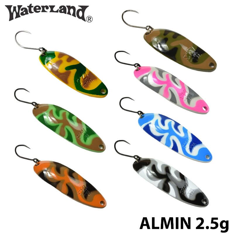 【WaterLand】 ウォーターランド アルミん 2.5g M.Cカラー カモフラ柄 トラウト スプーン 釣り フィッシングツール アウトドア