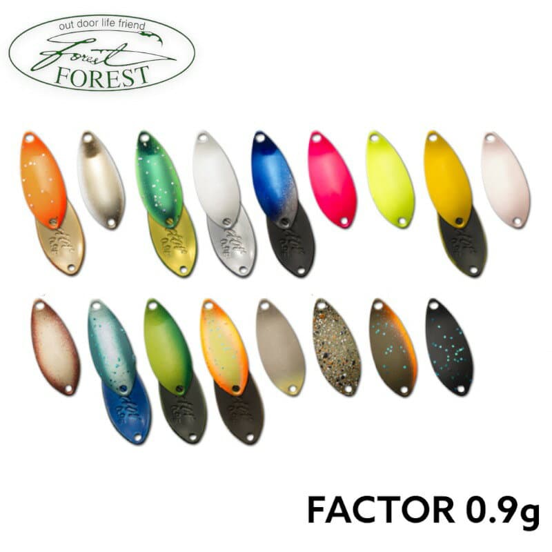 【FOREST】 フォレスト Factor ファクター 0.9g ルアー スプーン エリアトラウト フィッシングツール アウトドア
