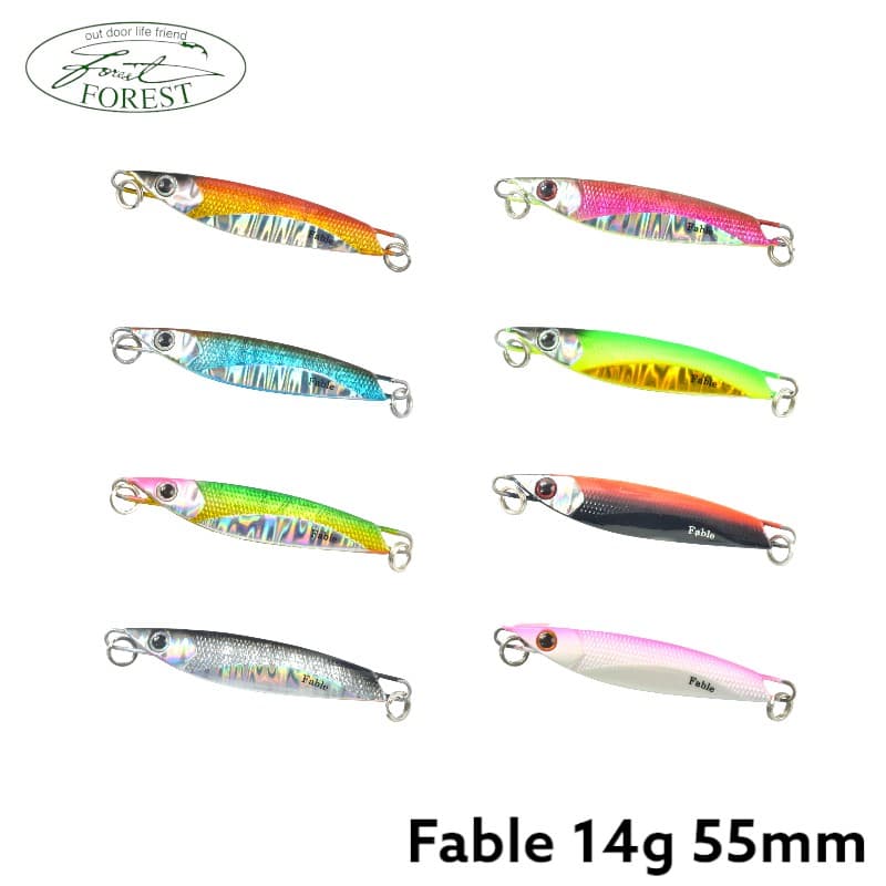 【FOREST】 フォレスト Fable ファブル 14g 55mm トラウト専用ジグ 非対称デザイン ルアー フィッシングツール アウトドア