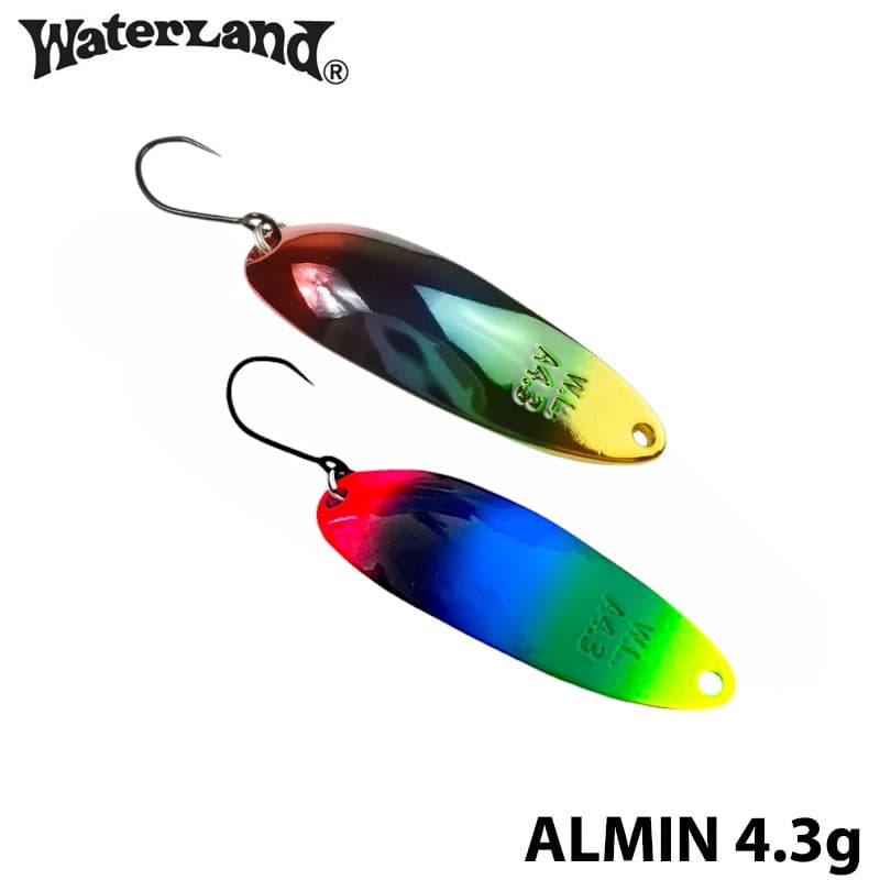 【WaterLand】 ウォーターランド アルミん 4.3g スペシャルカラー レインボー トラウト スプーン 釣り フィッシングツール アウトドア
