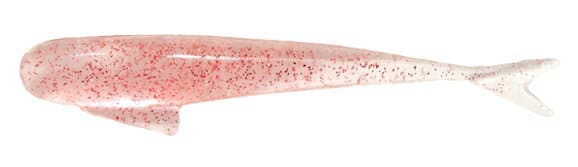 Thirty Four Worm Fish Like 1.5 inch Red Glitter