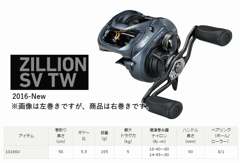 Daiwa 16 Zillion SV TW 1016SV Right