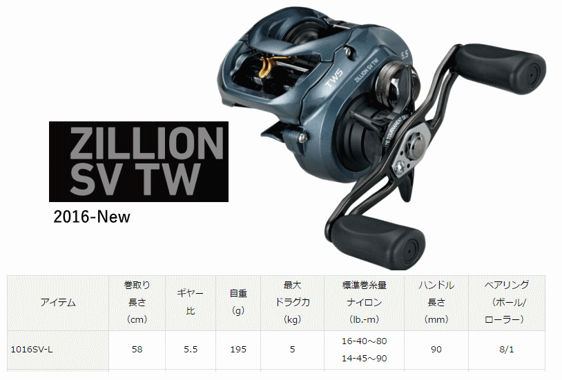 Daiwa 16 Zillion SV TW 1016SV-L Left