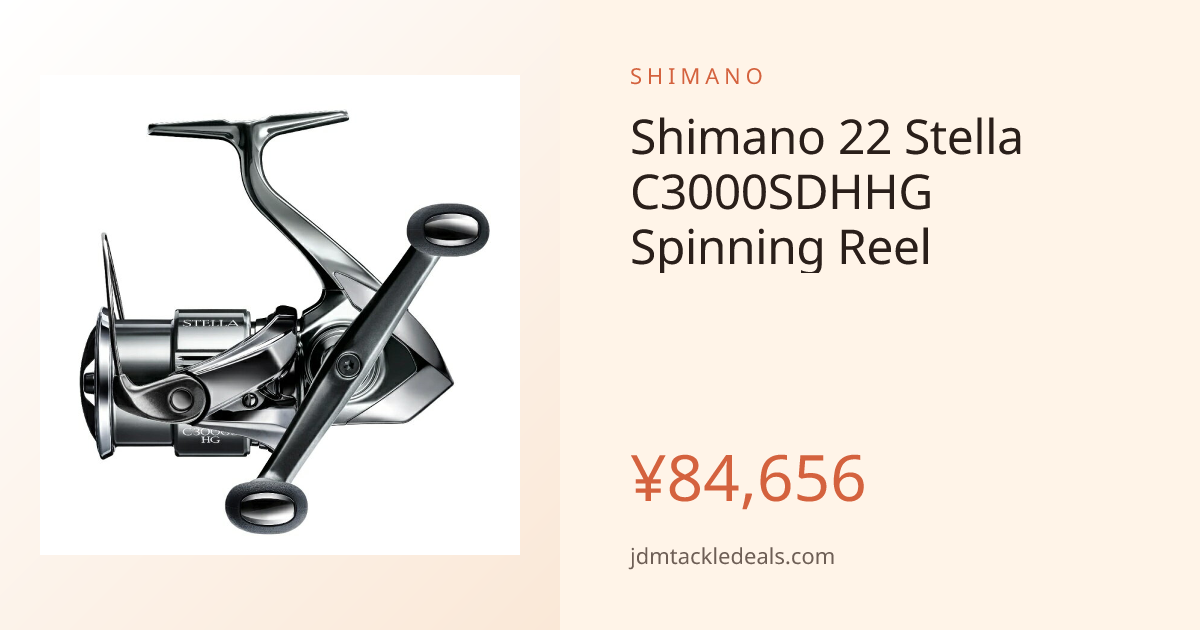 Shimano 22 Stella C3000SDHHG Spinning Reel | $567.20 | JDM Tackle